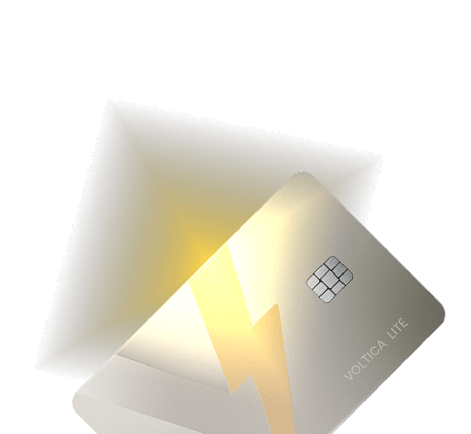 Voltica Lite card with a sleek, modern design.