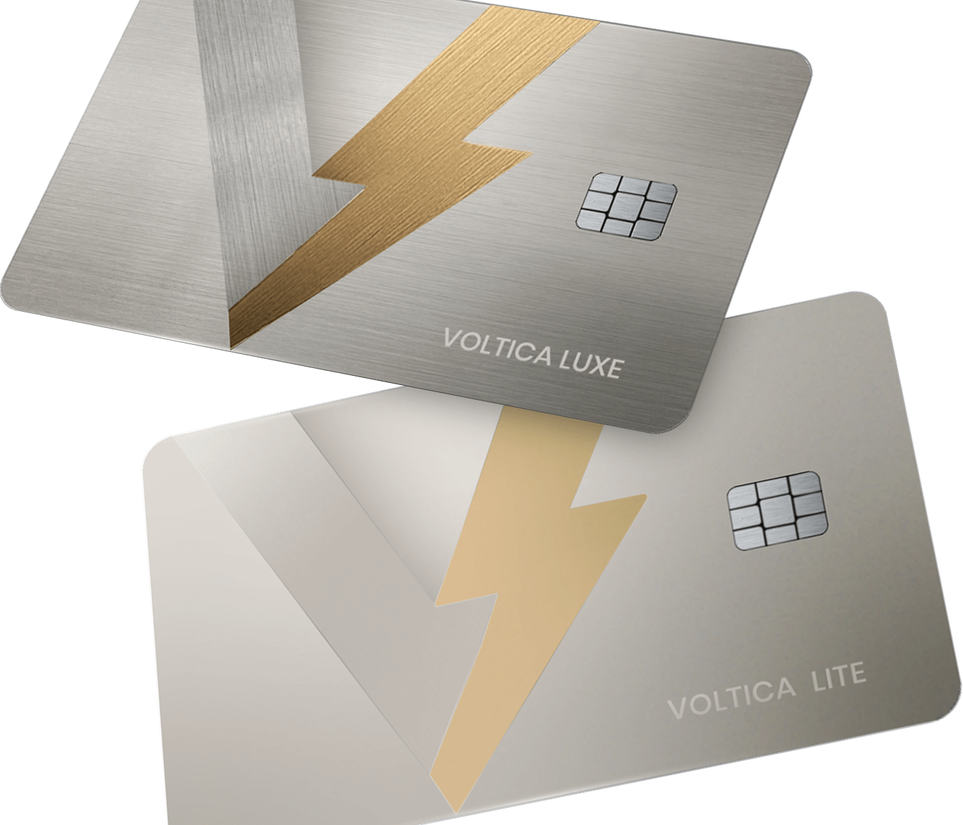 Voltica card and mobile app interface showcasing global currency management.