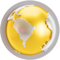 Golden globe icon representing countries and regions.